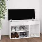 Schoenenbank Met Kussen 80X30X47 Cm Bewerkt Hout