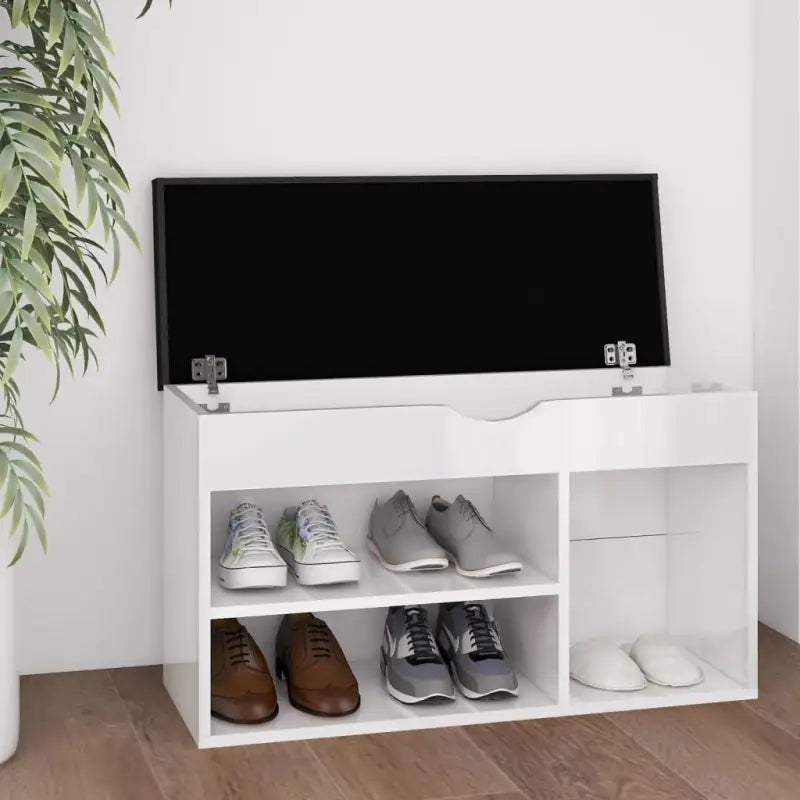 Schoenenbank Met Kussen 80X30X47 Cm Bewerkt Hout