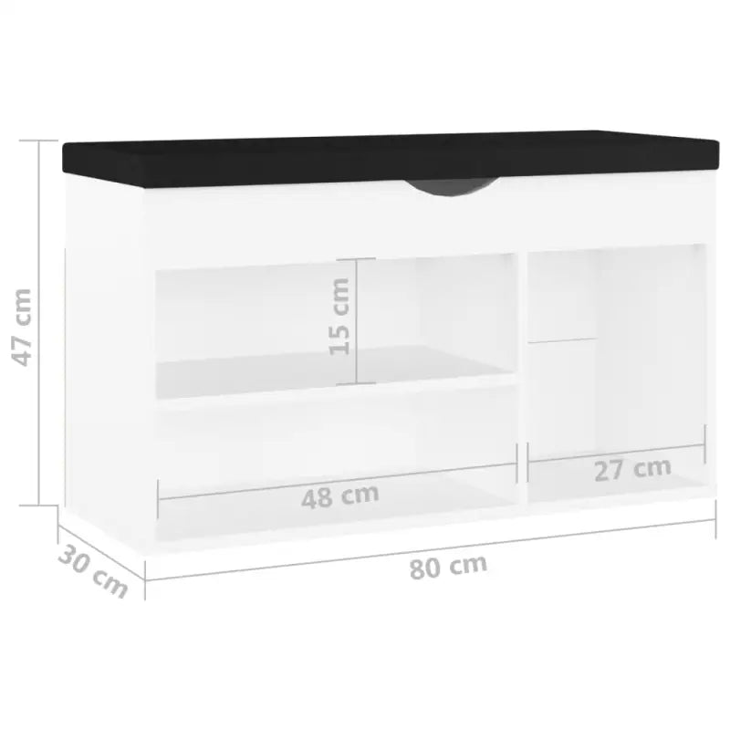 Schoenenbank Met Kussen 80X30X47 Cm Bewerkt Hout