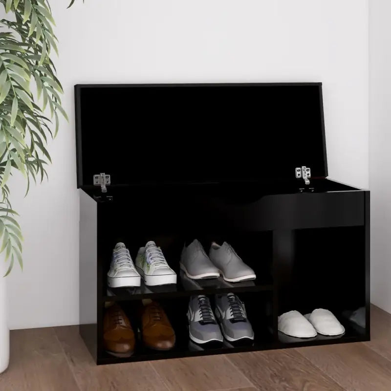 Schoenenbank Met Kussen 80X30X47 Cm Bewerkt Hout