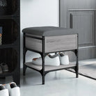 Schoenenbank met opbergruimte in Grijs Sonoma en bewerkt hout - Grijs sonoma / 42 x 42 x 45 cm - Opberg- & halbankjes