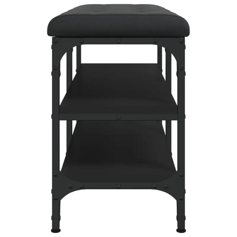 Schoenenbank van bewerkt hout voor schoenen overzichtelijk in zwart materiaal - Opberg- & halbankjes