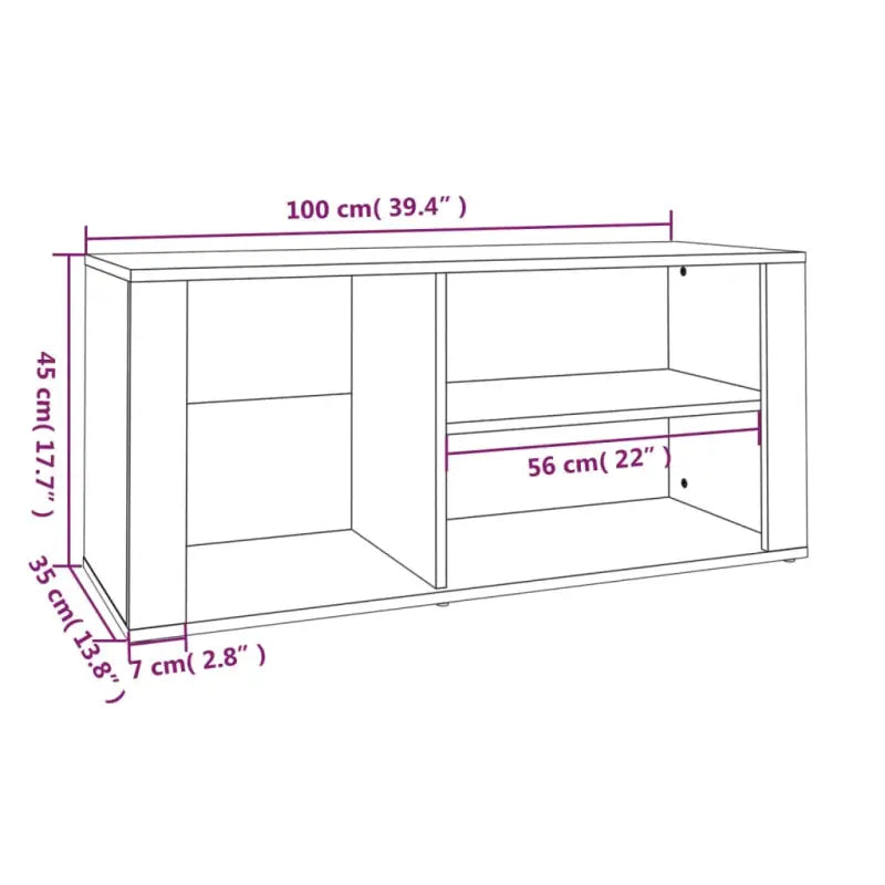 Schoenenkast 100X35X45 Cm Bewerkt Hout