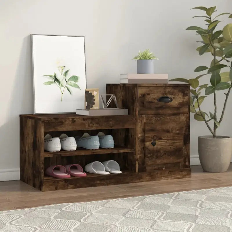Schoenenkast 100X42X60 Cm Bewerkt Hout