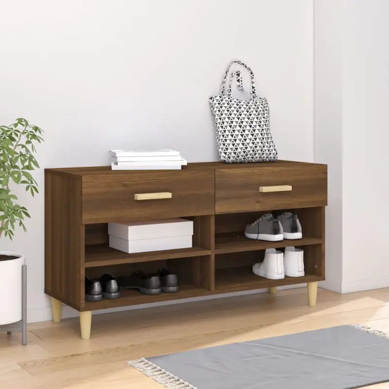 Schoenenkast 102X35X55 Cm Bewerkt Hout Kleurig