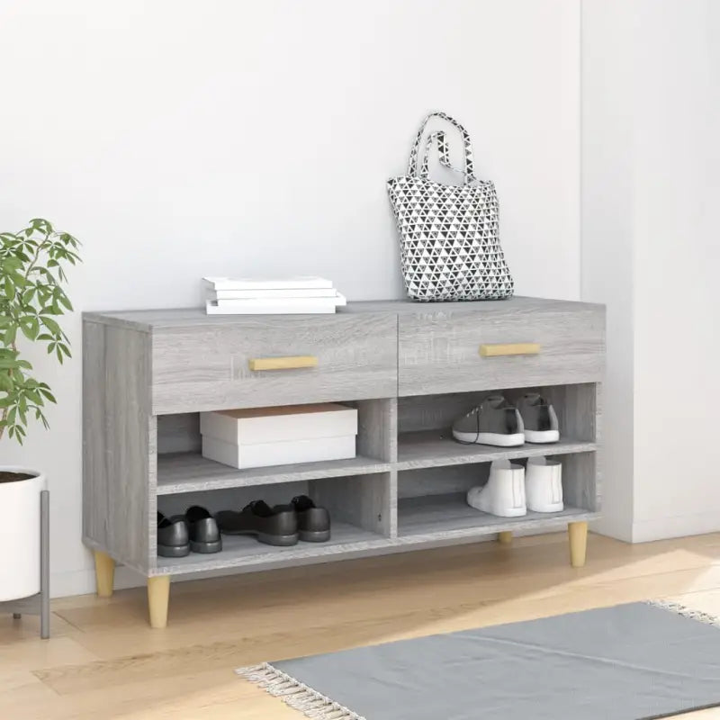 Schoenenkast 102X35X55 Cm Bewerkt Hout Kleurig