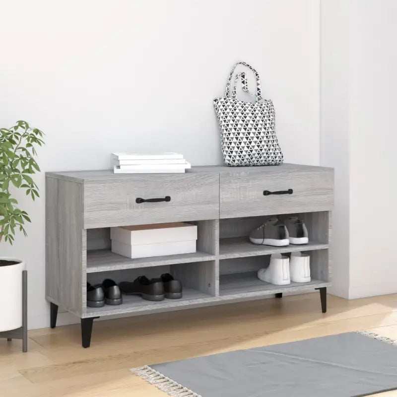 Schoenenkast 102X35X55 Cm Bewerkt Hout Kleurig