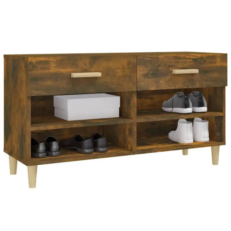 Schoenenkast 102X35X55 Cm Bewerkt Hout Kleurig