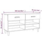 Schoenenkast 102X35X55 Cm Bewerkt Hout Kleurig