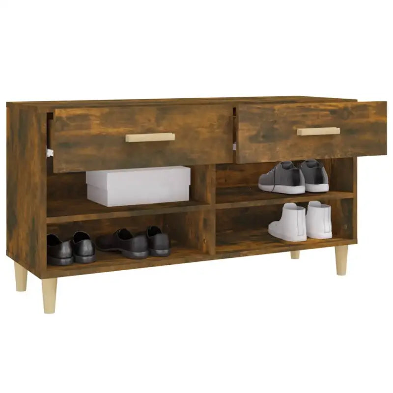 Schoenenkast 102X35X55 Cm Bewerkt Hout Kleurig