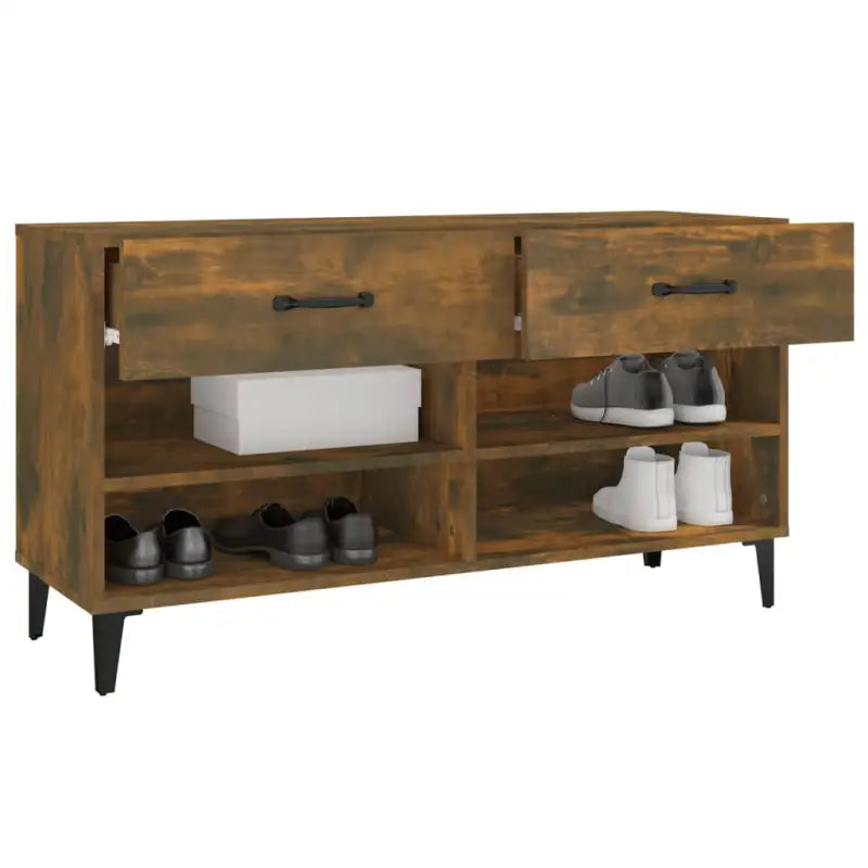 Schoenenkast 102X35X55 Cm Bewerkt Hout Kleurig