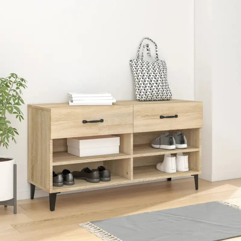 Schoenenkast 102X35X55 Cm Bewerkt Hout Kleurig