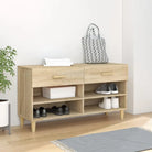 Schoenenkast 102X35X55 Cm Bewerkt Hout Kleurig