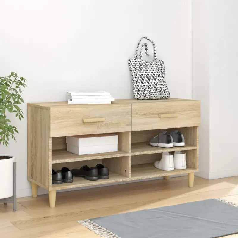 Schoenenkast 102X35X55 Cm Bewerkt Hout Kleurig