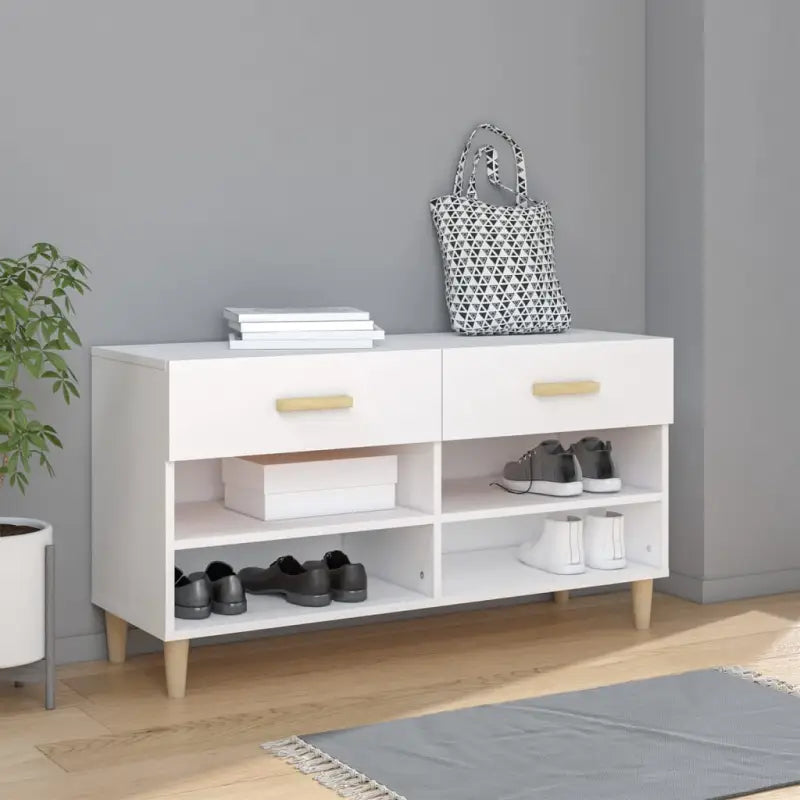Schoenenkast 102X35X55 Cm Bewerkt Hout Kleurig