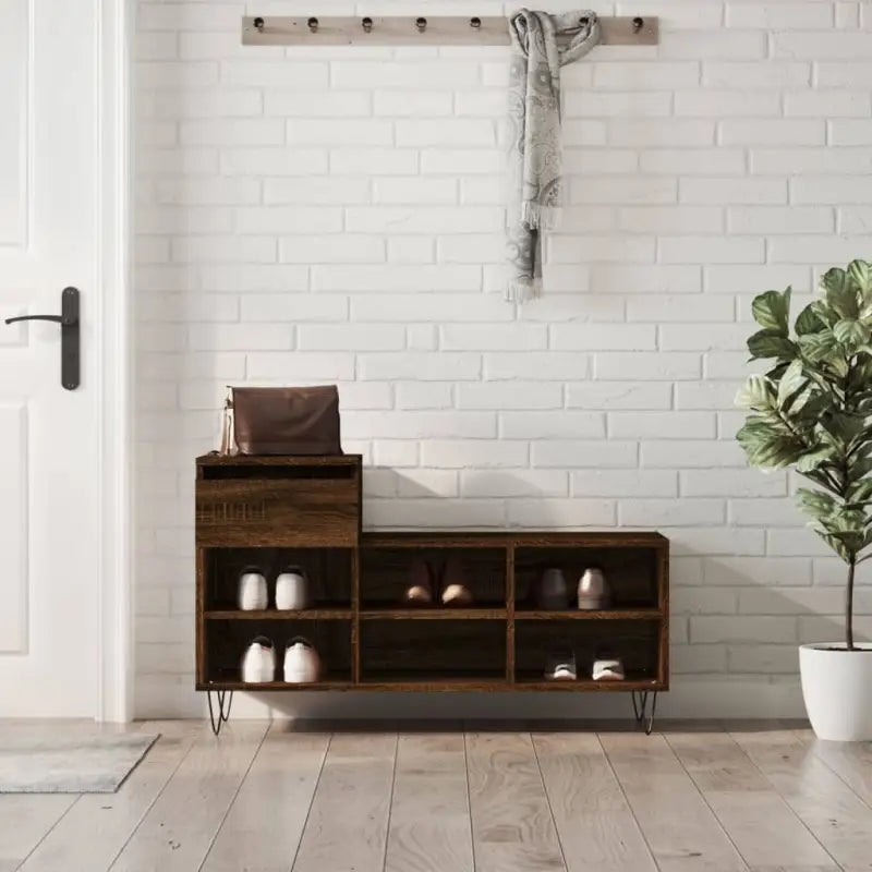 Schoenenkast 102X36X60 Cm Bewerkt Hout Kleurig