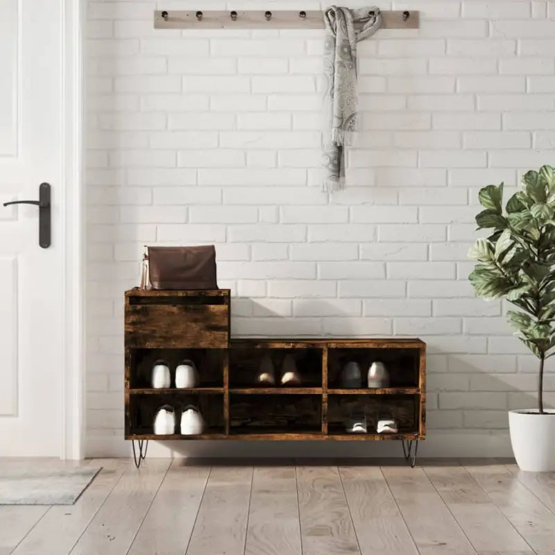 Schoenenkast 102X36X60 Cm Bewerkt Hout Kleurig