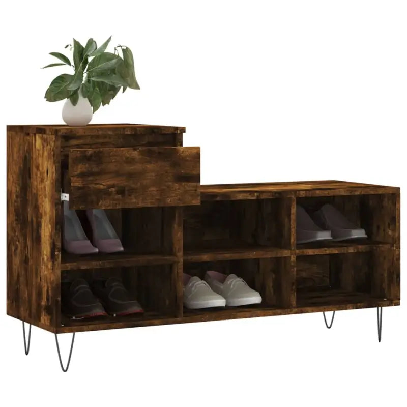 Schoenenkast 102X36X60 Cm Bewerkt Hout Kleurig