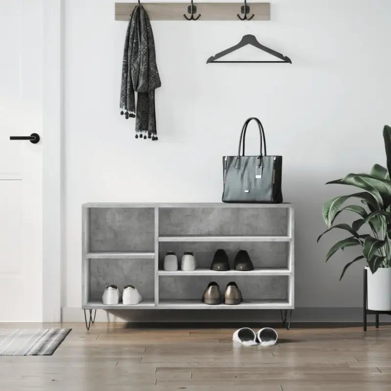 Schoenenkast 102X36X60 Cm Bewerkt Hout Sonoma Grijs