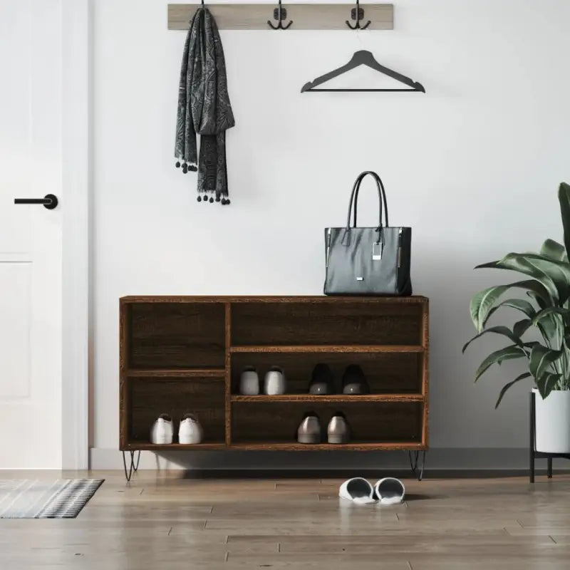 Schoenenkast 102X36X60 Cm Bewerkt Hout Sonoma Grijs