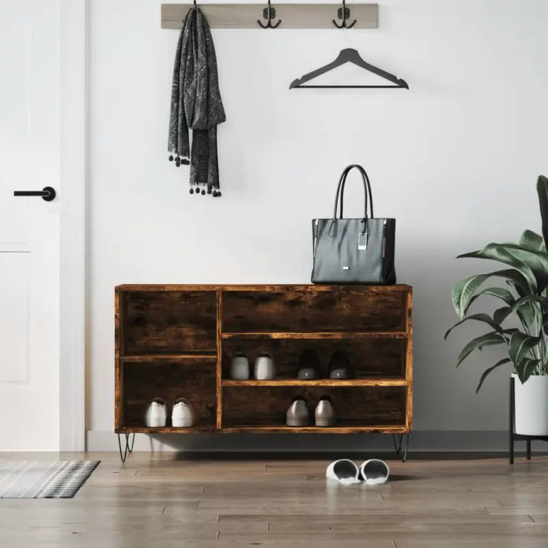 Schoenenkast 102X36X60 Cm Bewerkt Hout Sonoma Grijs