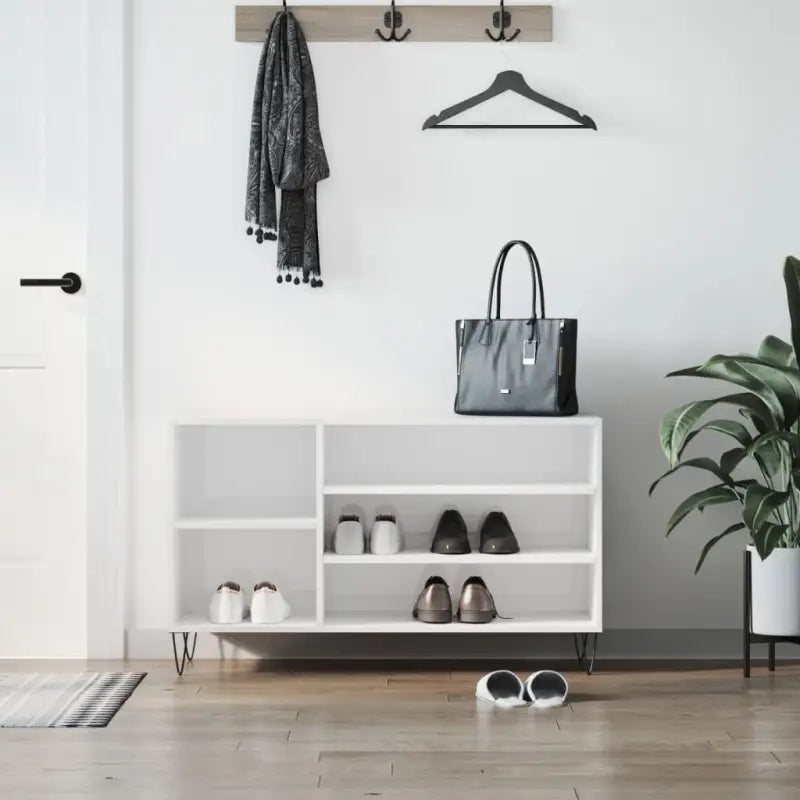Schoenenkast 102X36X60 Cm Bewerkt Hout Sonoma Grijs