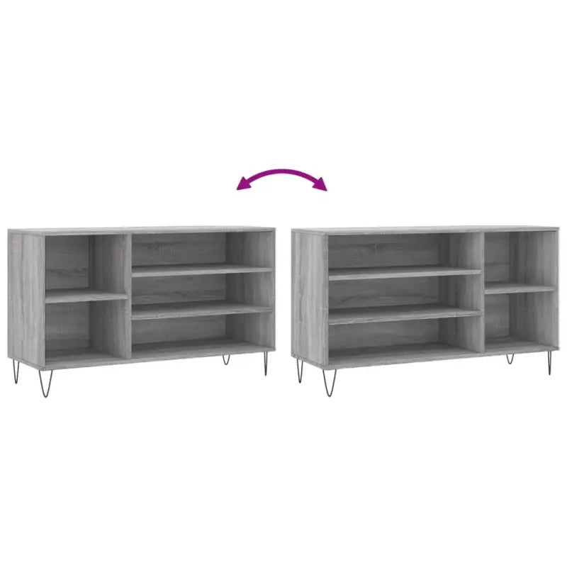 Schoenenkast 102X36X60 Cm Bewerkt Hout Sonoma Grijs