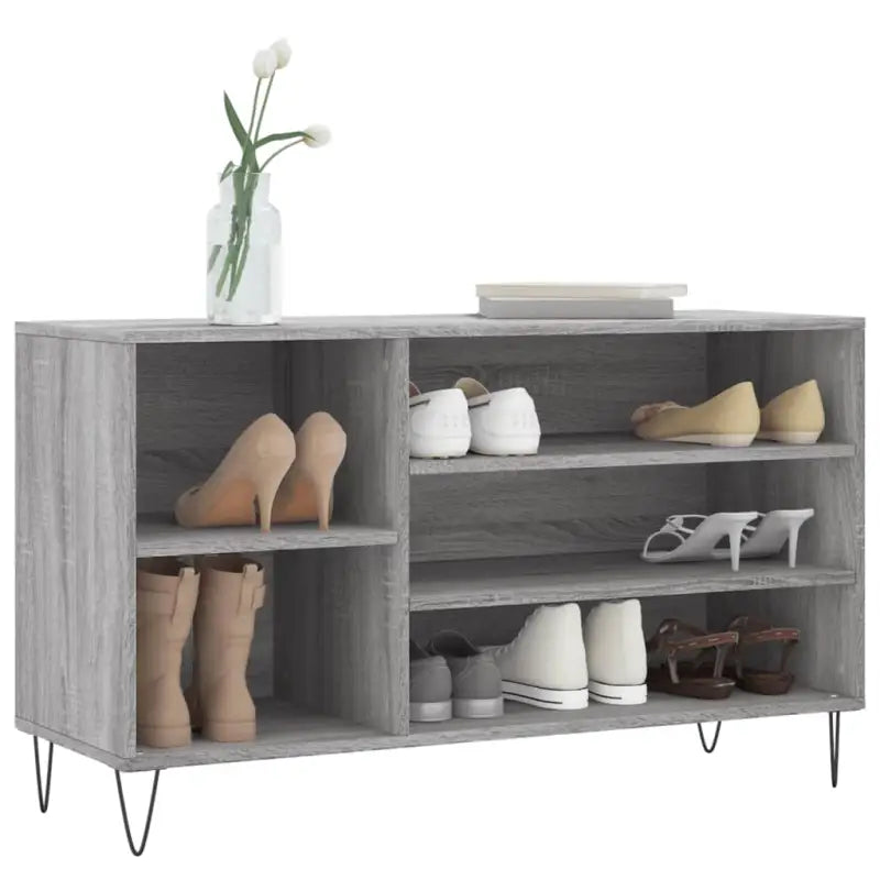 Schoenenkast 102X36X60 Cm Bewerkt Hout Sonoma Grijs