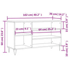 Schoenenkast 102X36X60 Cm Bewerkt Hout Sonoma Grijs