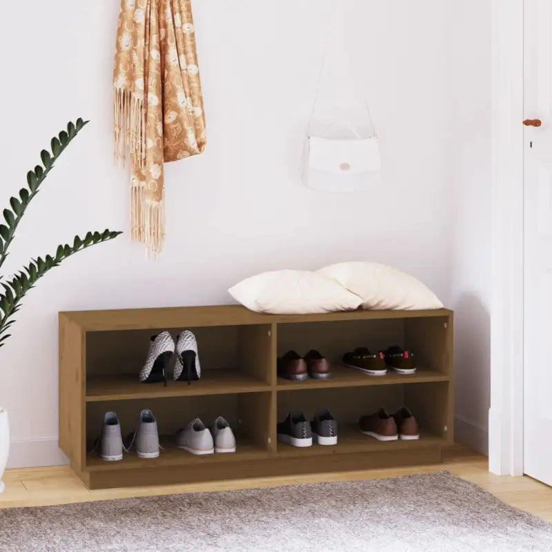 Schoenenkast 110X34X45 Cm Massief Grenenhout