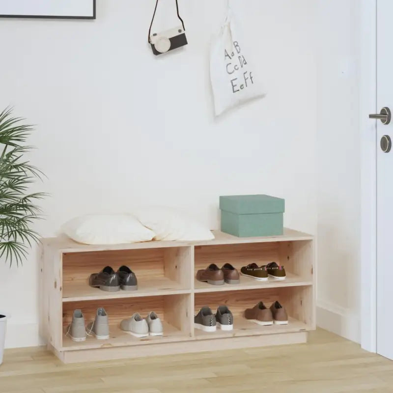 Schoenenkast 110X34X45 Cm Massief Grenenhout