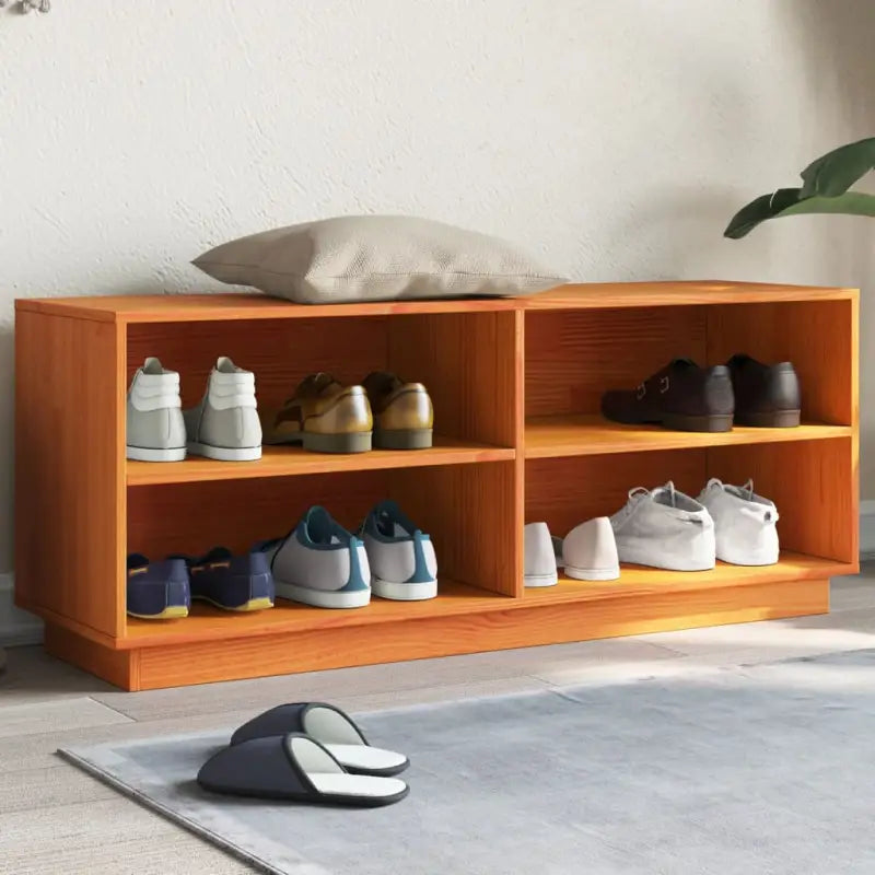Schoenenkast 110X34X45 Cm Massief Grenenhout