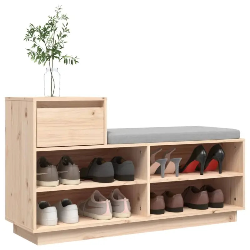 Schoenenkast 110X34X61 Cm Massief Grenenhout