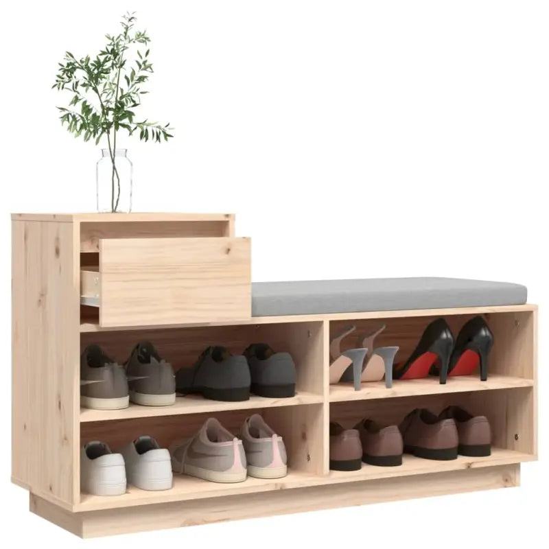 Schoenenkast 110X34X61 Cm Massief Grenenhout