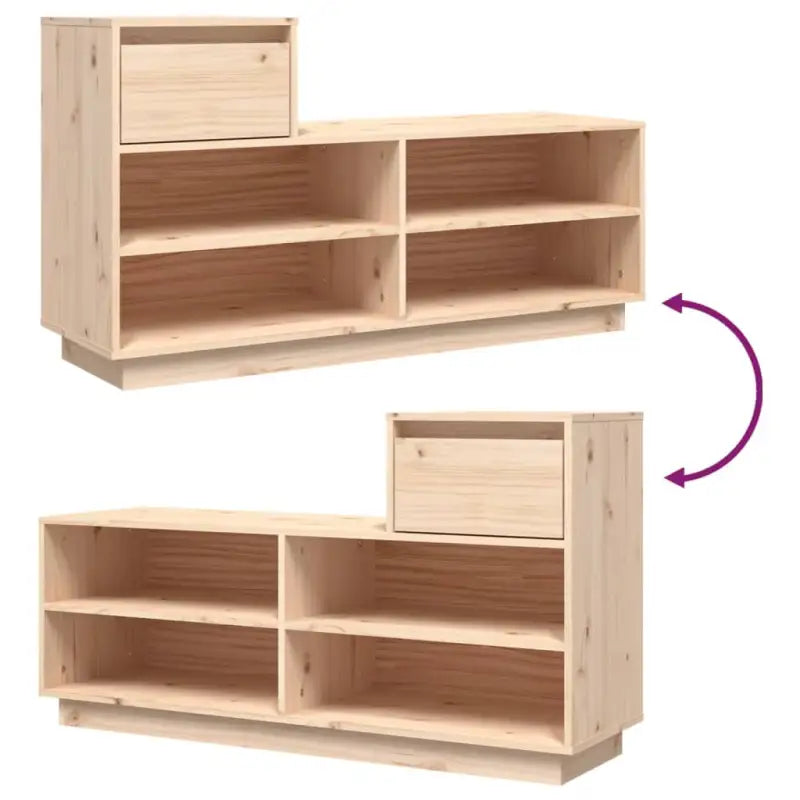Schoenenkast 110X34X61 Cm Massief Grenenhout