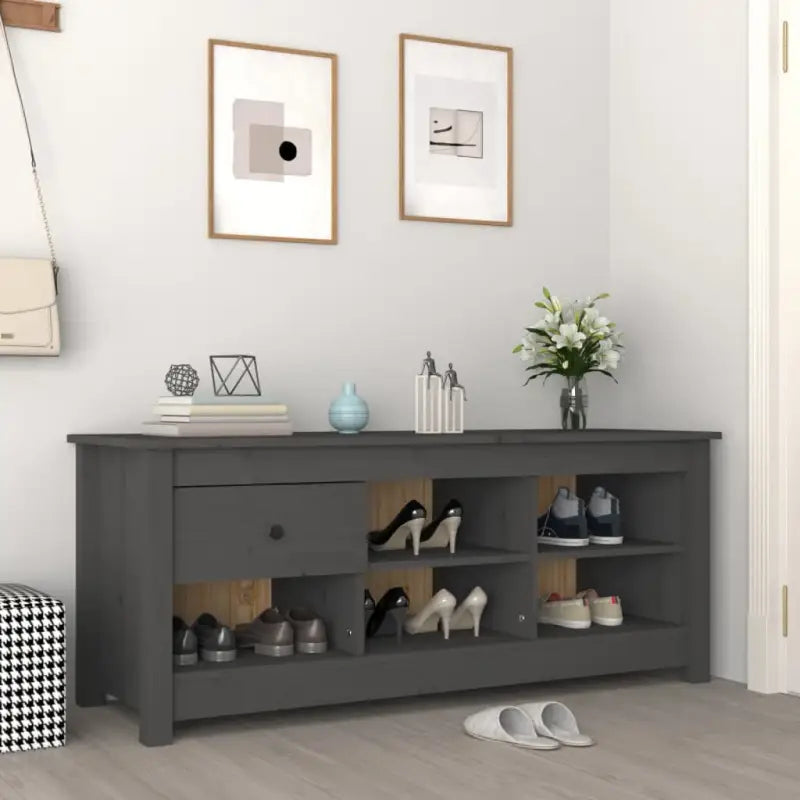 Schoenenkast 110X38X45,5 Cm Massief Grenenhout