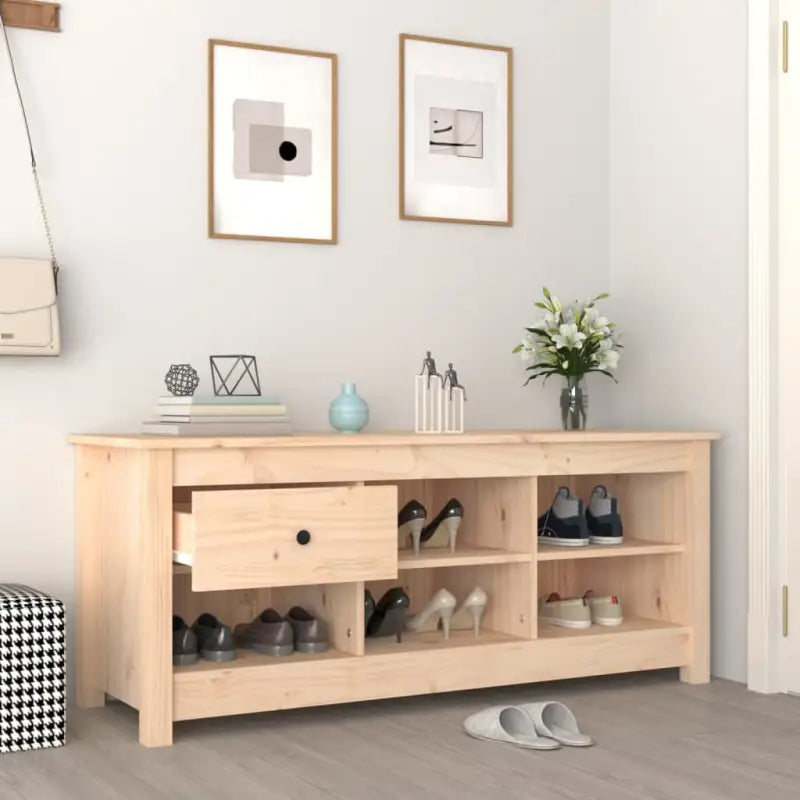 Schoenenkast 110X38X45,5 Cm Massief Grenenhout