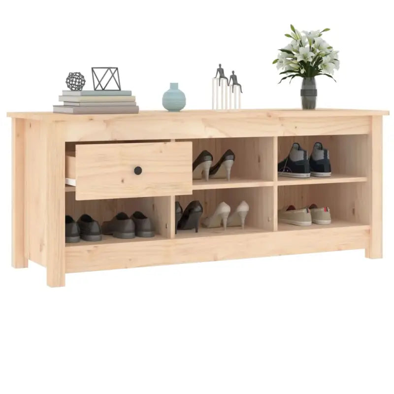 Schoenenkast 110X38X45,5 Cm Massief Grenenhout