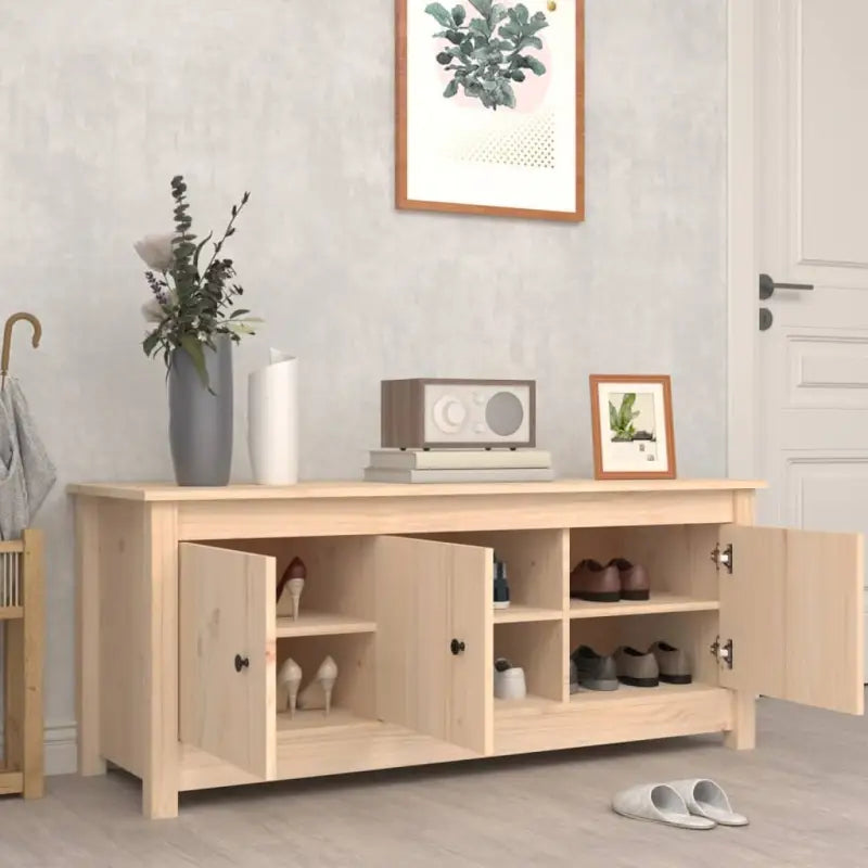 Schoenenkast 110X38X45,5 Cm Massief Grenenhout