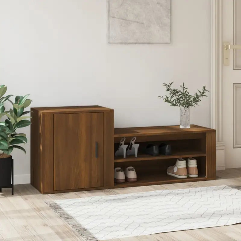 Schoenenkast 130X35X54 Cm Bewerkt Hout