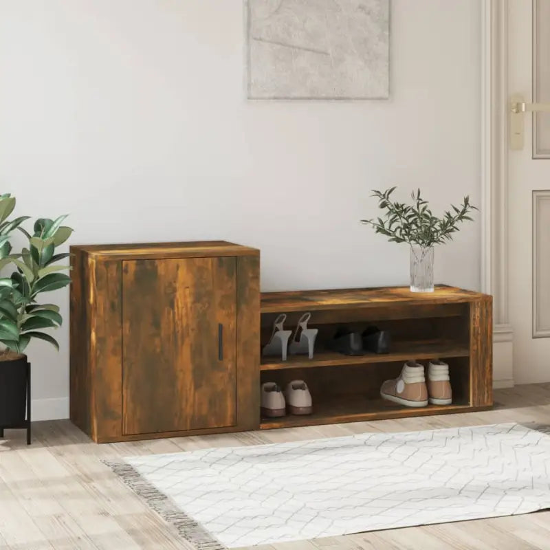 Schoenenkast 130X35X54 Cm Bewerkt Hout