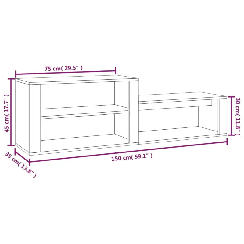 Schoenenkast 150X35X45 Cm Bewerkt Hout