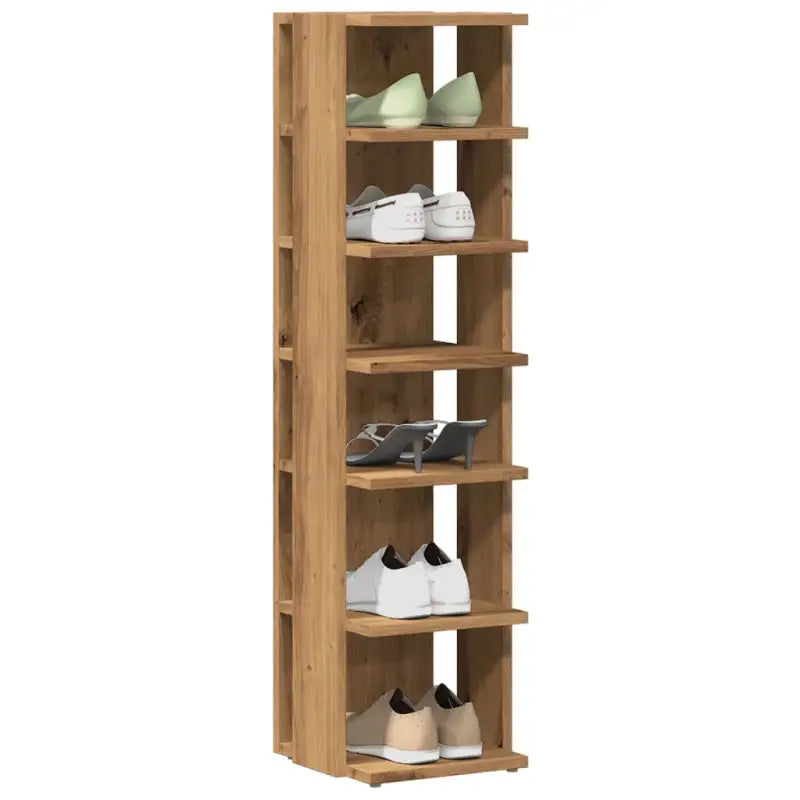 Schoenenkast 27,5X27X102 Cm Bewerkt Hout