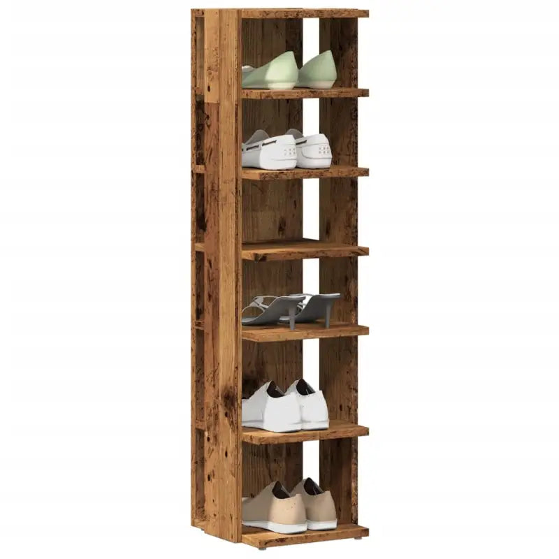 Schoenenkast 27,5X27X102 Cm Bewerkt Hout