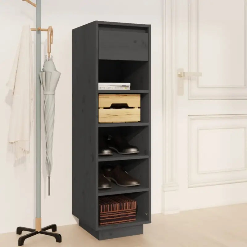 Schoenenkast 30X34X105 Cm Massief Grenenhout