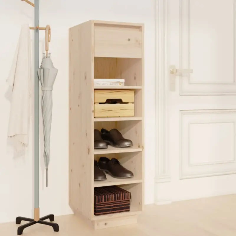 Schoenenkast 30X34X105 Cm Massief Grenenhout