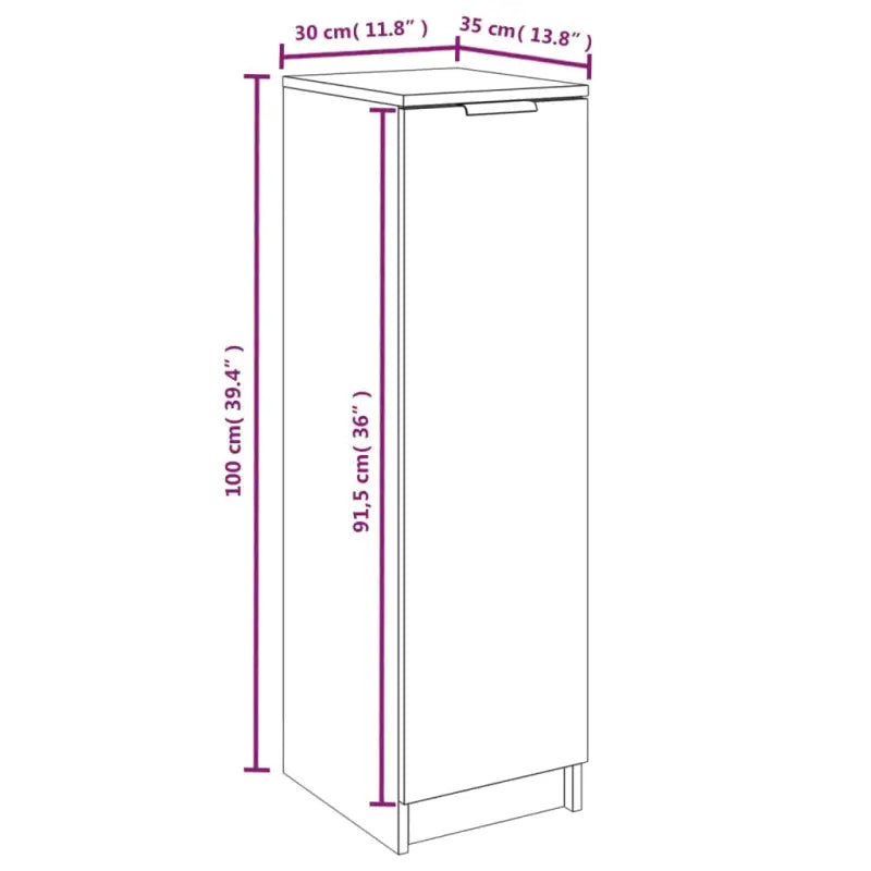Schoenenkast 30X35X100 Cm Bewerkt Hout