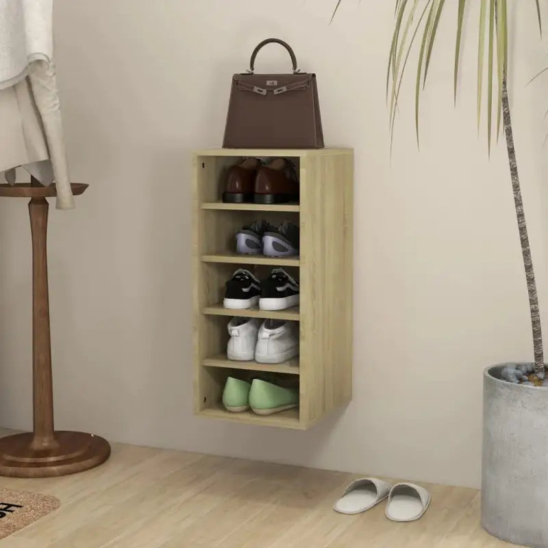 Schoenenkast 31,5X35X70 Cm Bewerkt Hout Kleurig