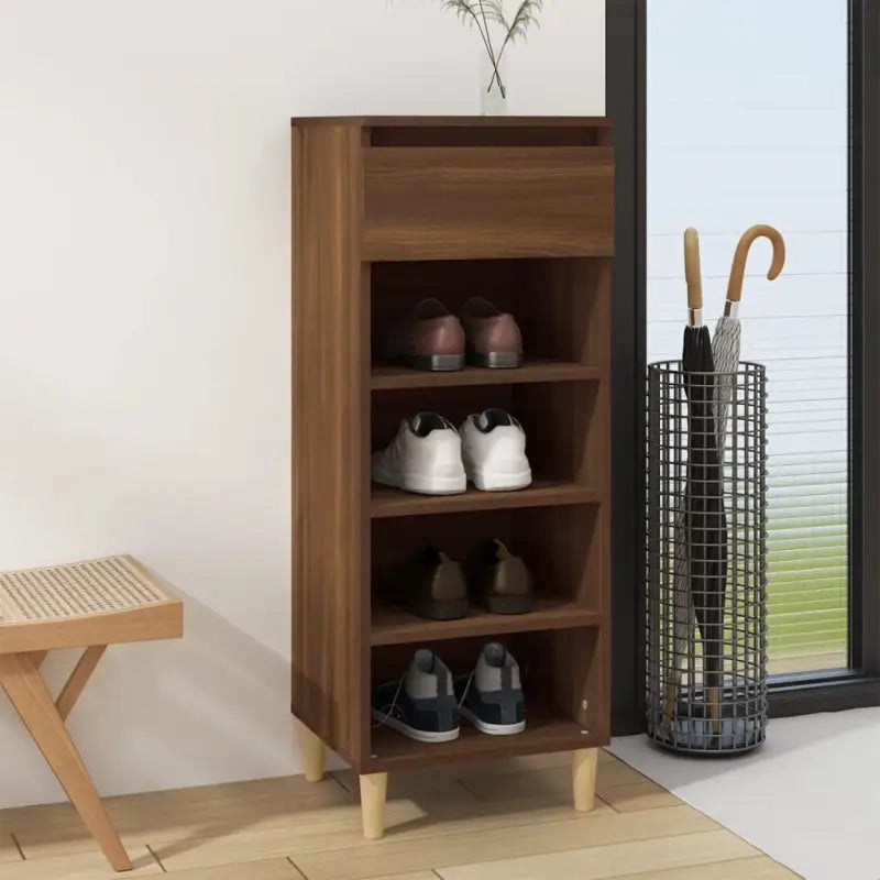 Schoenenkast 40X36X105 Cm Bewerkt Hout