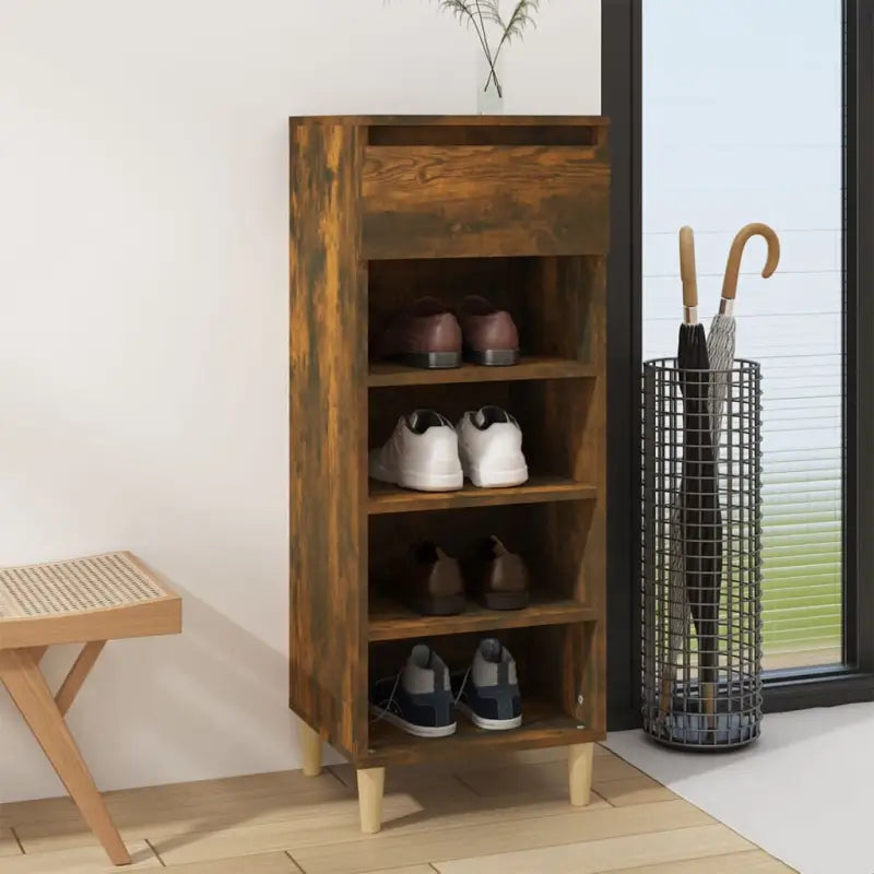 Schoenenkast 40X36X105 Cm Bewerkt Hout